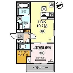 神戸市海岸線 中央市場前駅 徒歩9分の賃貸アパート 2階1LDKの間取り