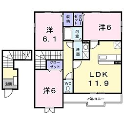 ファインヴィラC 3LDKの間取図画像