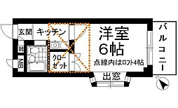ラックポート美野島 1SKの間取図画像