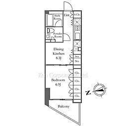 THECONOE代官山 1DKの間取図画像