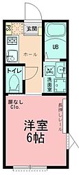 クレスタ鴨居 1Kの間取図画像