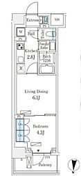 フロンティアレジデンス錦糸公園 1LDKの間取図画像