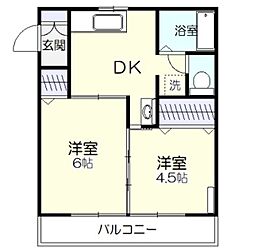 ときわマンション 2DKの間取図画像