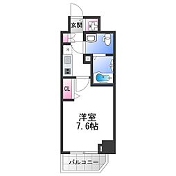 グランドロアール南巽 1Kの間取図画像