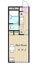 レオパレス麻生川 1Kの間取図画像