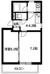 KI-418 2階2Kの間取り
