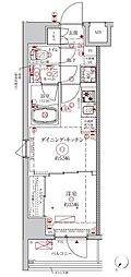 クレイシアIDZ川崎ザ・テラス 1DKの間取図画像