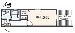 リベルテ小杉 1Kの間取図画像