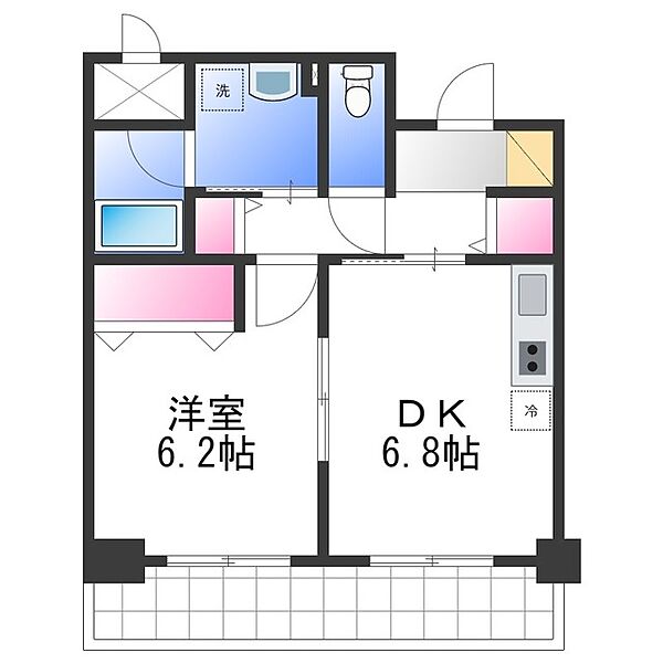 ルミエール・りんくう ｜大阪府泉佐野市松原２丁目(賃貸マンション1DK・2階・35.27㎡)の写真 その2