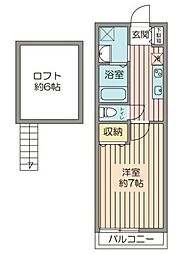 グリム・コート 1Kの間取図画像