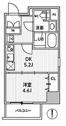 エスレジデンス住吉アクアハト 1DKの間取図画像