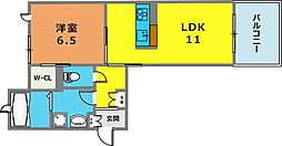 ヴィラージュ山手 1LDKの間取図画像