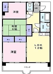 プレイリーハイム2 3LDKの間取図画像