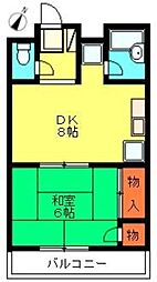 第二ハイツ池田 1DKの間取図画像