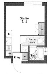 KAWAII SH 1階ワンルームの間取り