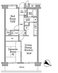 ミレニアム北浦和A棟 2LDKの間取図画像