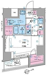 ジェノヴィア駒込駅グリーンヴェール 1Kの間取図画像