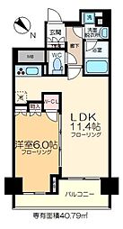 リベルテ月島 1LDKの間取図画像
