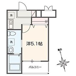 MELLAS川口 1Kの間取図画像
