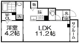 フランアンジュ 1LDKの間取図画像