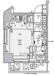 PREMIUM CUBE 代木上原 3階ワンルームの間取り