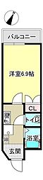 モアフィールド春日公園 1Kの間取図画像