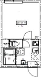 京急本線 梅屋敷駅 徒歩8分の賃貸マンション 2階1Kの間取り