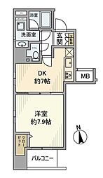 ヴェルステージ秋葉原2 1DKの間取図画像