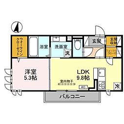 （仮）D-ROOM新和4丁目 3階1LDKの間取り