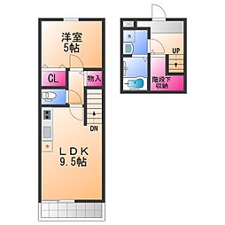 フジパレスサン 1LDKの間取図画像