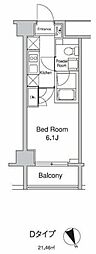 プラウドフラット蒲田2 1Kの間取図画像