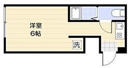 ファブール千川 1階ワンルームの間取り