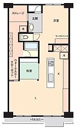ルミエール厚木 1LDKの間取図画像