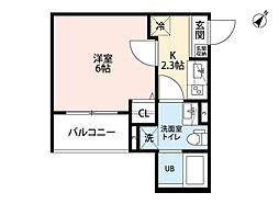 CRASTINE新森2丁目 1Kの間取図画像