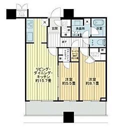 パークタワーグランスカイ 2LDKの間取図画像