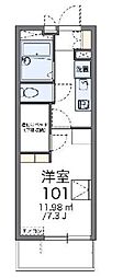 レオパレスオークヒルズA 1Kの間取図画像