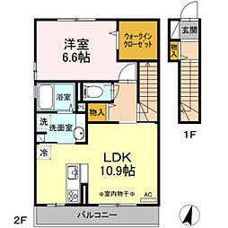 ダコタ・ハウス 1LDKの間取図画像