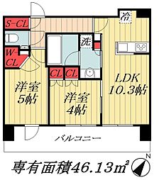 ザ・パークハビオ行徳駅前 2LDKの間取図画像