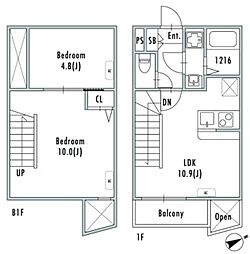 GRANPASEO下北沢III 2LDKの間取図画像