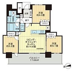 ライオンズタワー柏 3LDKの間取図画像