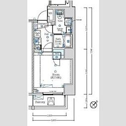MAXIV常盤台TRE 9階1Kの間取り