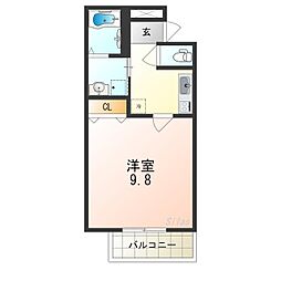 フジパレス堺南長尾5番館 1Kの間取図画像