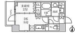 SEASONFLATS菊川 1DKの間取図画像