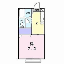グリーンプラザ市場2 1Kの間取図画像