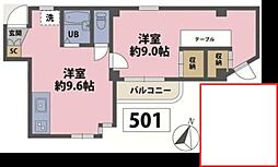 アトリウムビル 1LDKの間取図画像