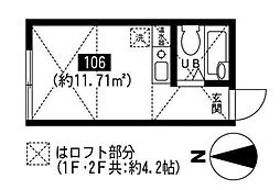 メゾン上高田 ワンルームの間取図画像