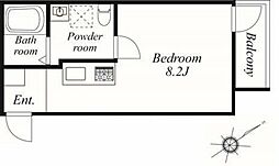 グランドハイツ西国立 ワンルームの間取図画像