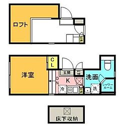 レイアス神田神保町 ワンルームの間取図画像
