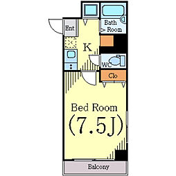 グランド・ガーラ渋谷 1Kの間取図画像