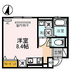 アビタシオン栄 ワンルームの間取図画像